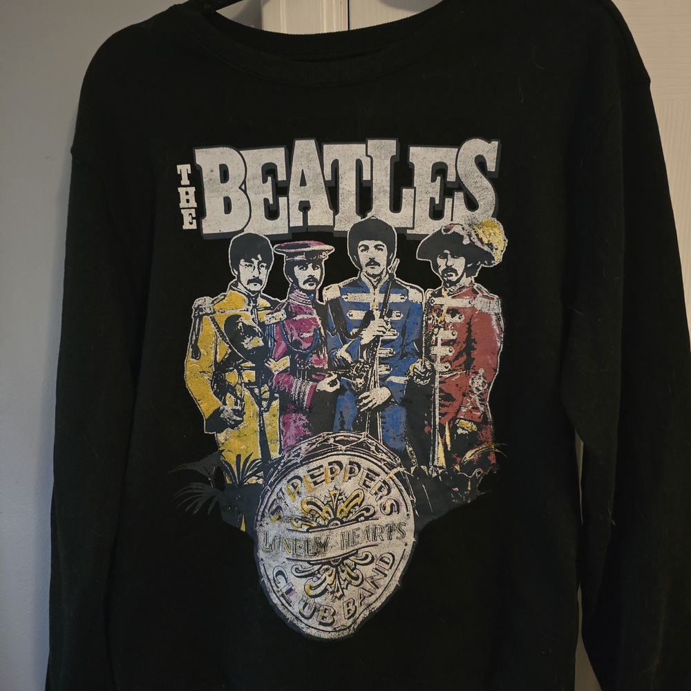 The Beatles Black Logo Graphic Sweatshirt